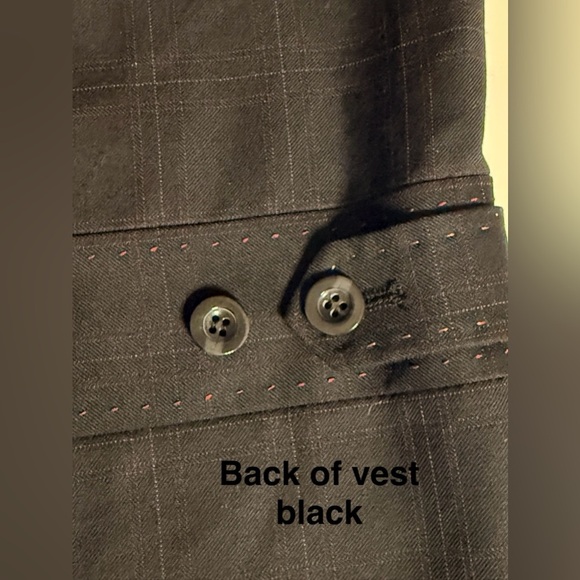 Blu Martini Mens Elegant Red and Black Brocade Vest Size 48R Button Down - Picture 9 of 14